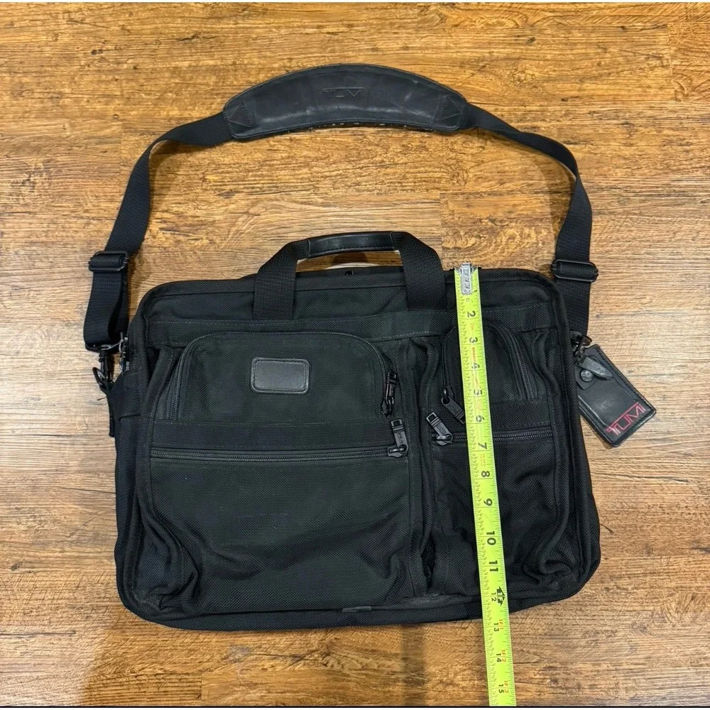 Tumi Black‎ Alpha Ballistic Expandable Organizer Laptop Messenger Bag Briefcase